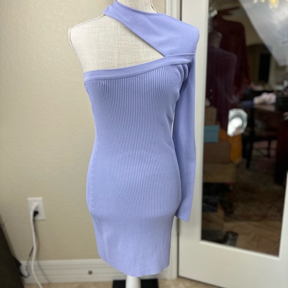 Gauge81 Purple‎ Asymmetrical Ribbed Bodycon Dress - Picture 13 of 15